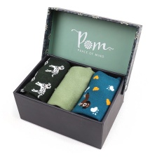 Teal Mix Dog Themed Triple Sock Box by Peace of Mind